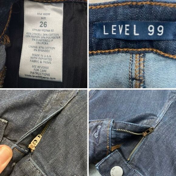 Anthropologie Level 99 womens flare jeans sz 26 mid rise dark wash soft stretch - Picture 10 of 12